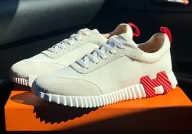 Белые мужские кроссовки Hermes