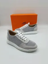 Мужские кроссовки Hermes светло-серые